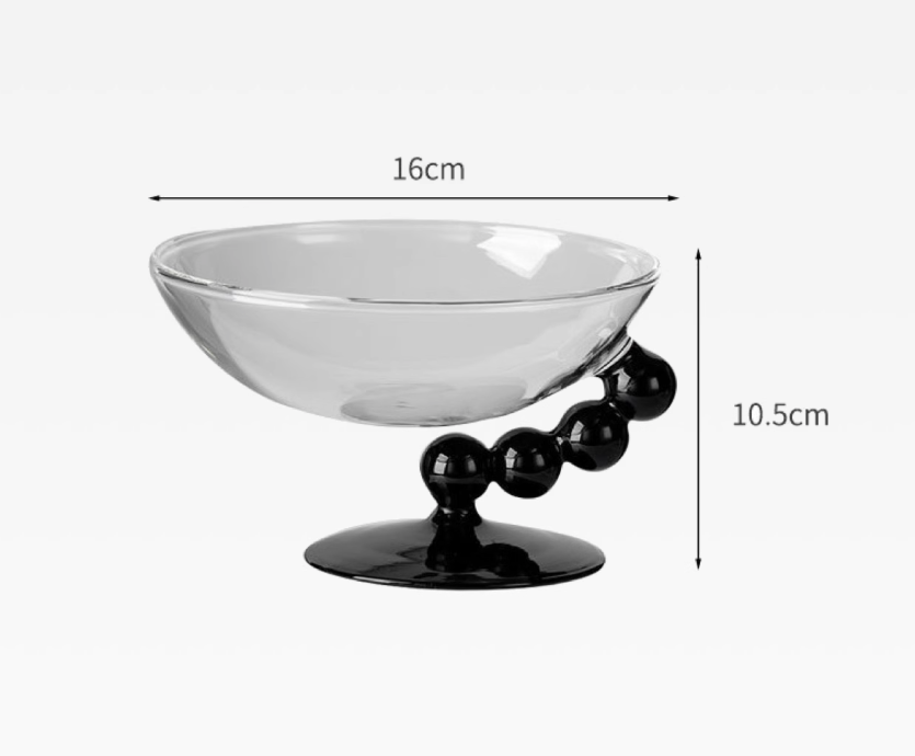 TEXDREAM Designer Blackpearl Glass Bowl Mug