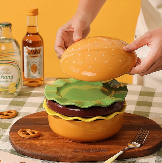 Burger-Inspired Ceramic Tableware Set