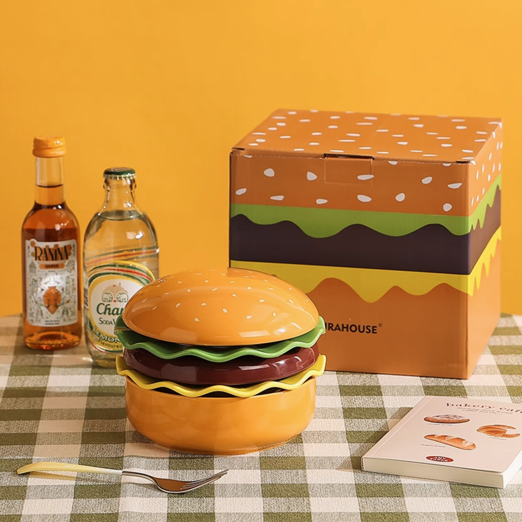 Burger-Inspired Ceramic Tableware Set