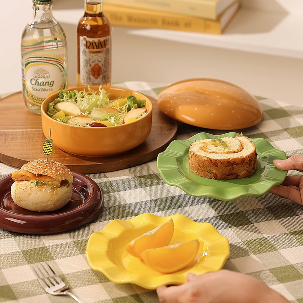 Burger-Inspired Ceramic Tableware Set