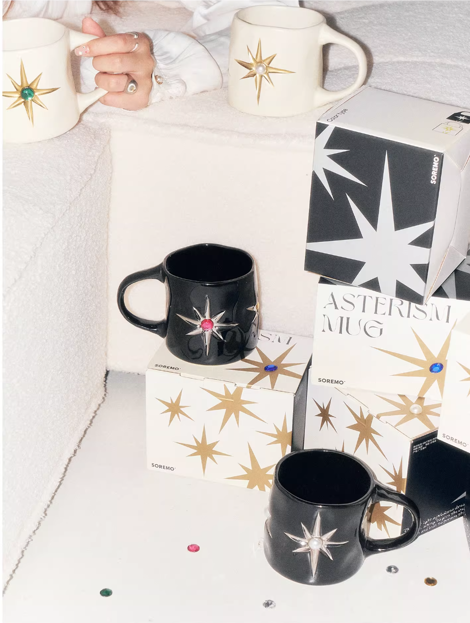 SOREMO Starburst Gem Ceramic Mug: Where Vintage Elegance Meets Everyday Luxury