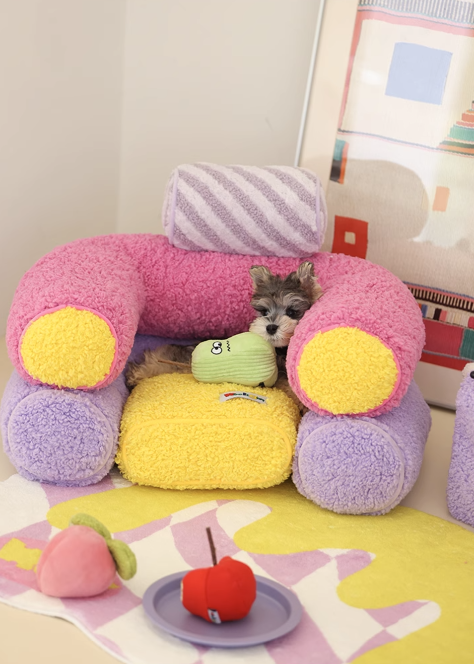 Wooligan Colorful Tube Mini Sofa Pet Sofa