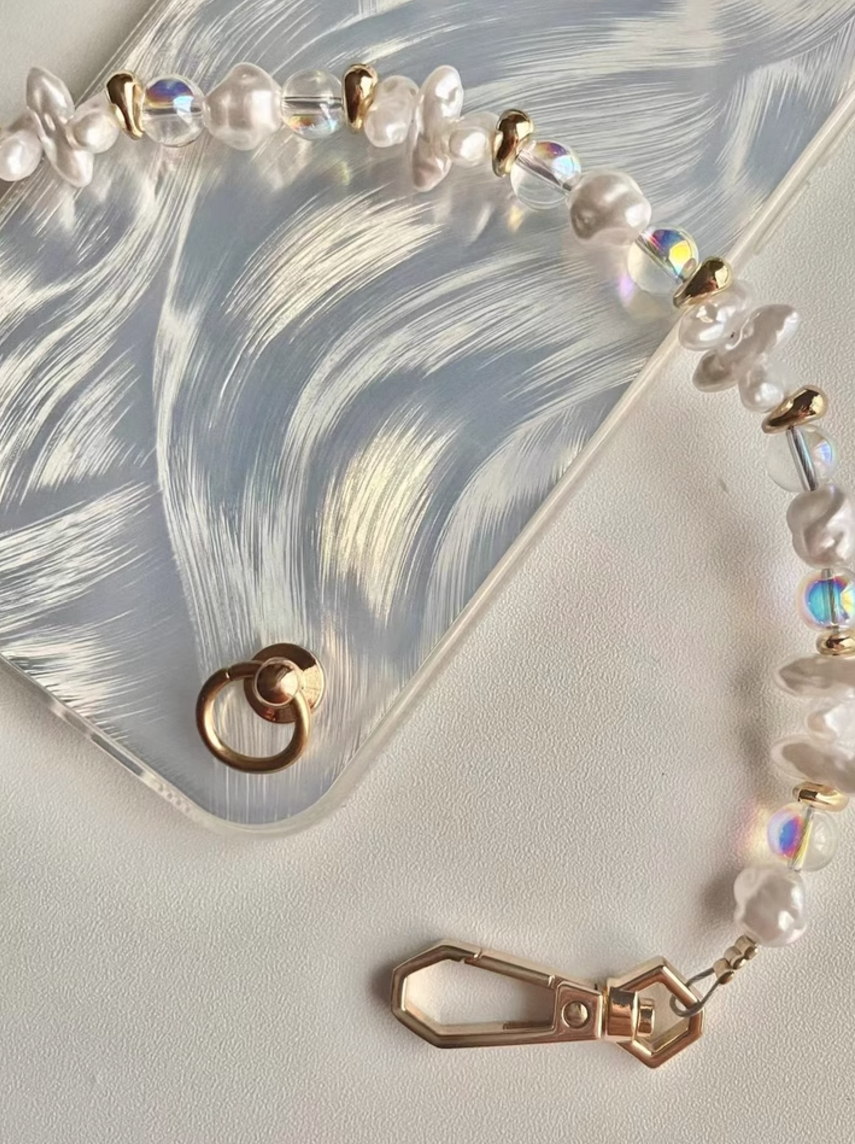 CIRCLE Shell And Pearl Phone Case With Charm