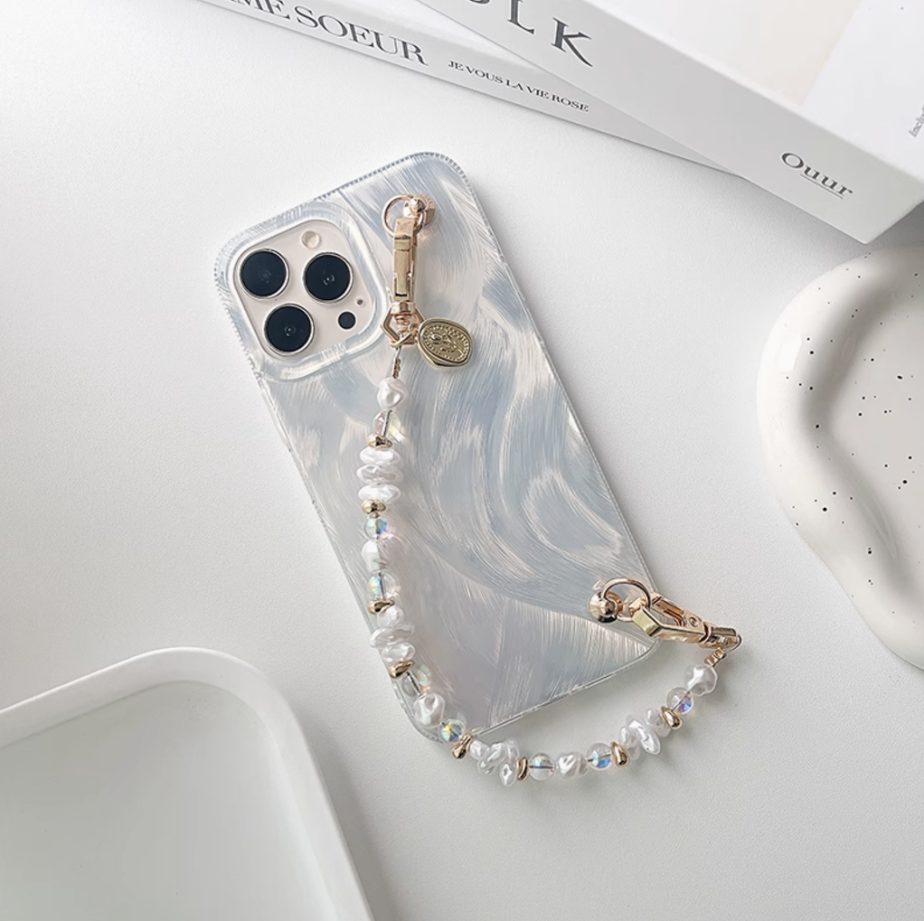 CIRCLE Shell And Pearl Phone Case With Charm