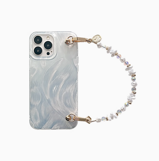 CIRCLE Shell And Pearl Phone Case With Charm