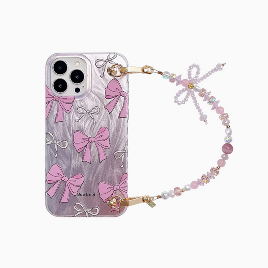 CIRCLE Bowknot Ribbon Phone Case With Charm