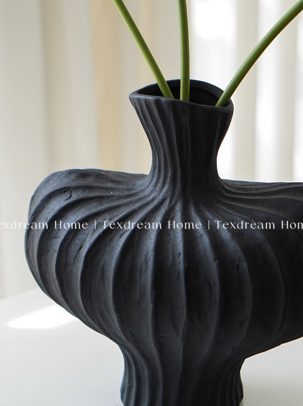 TEXDREAM Designer Deco Matt Black White Ceramic Vases