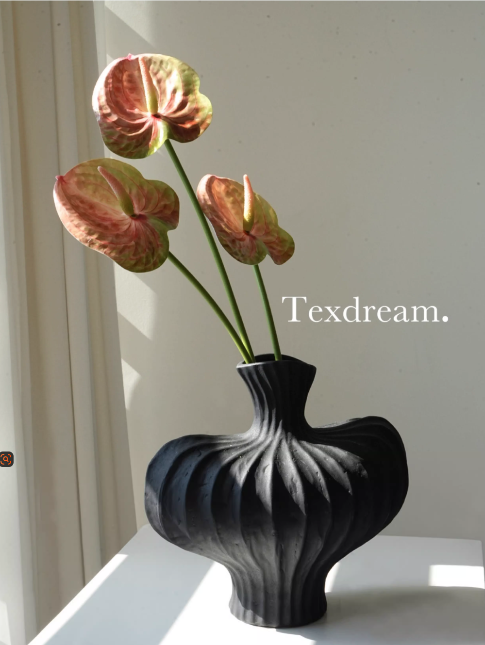 TEXDREAM Designer Deco Matt Black White Ceramic Vases