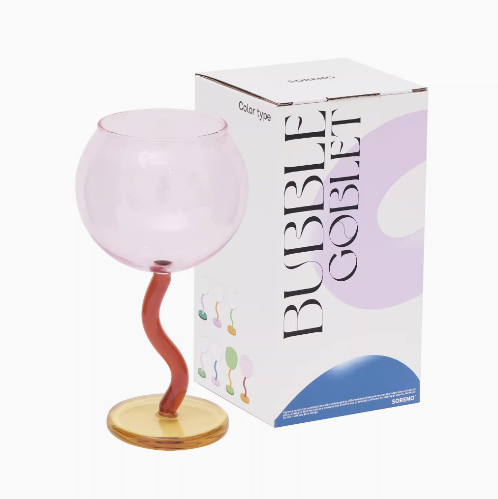 SOREMO Colorful Bubble Glass Goblet