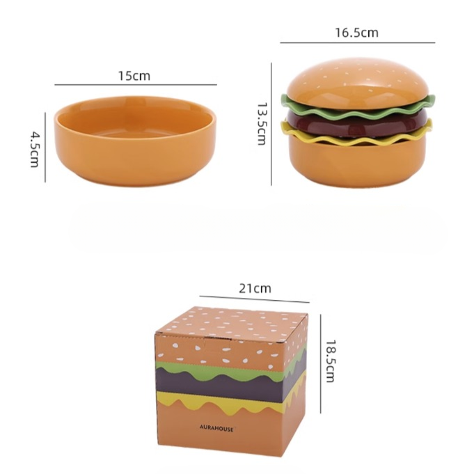 Burger-Inspired Ceramic Tableware Set